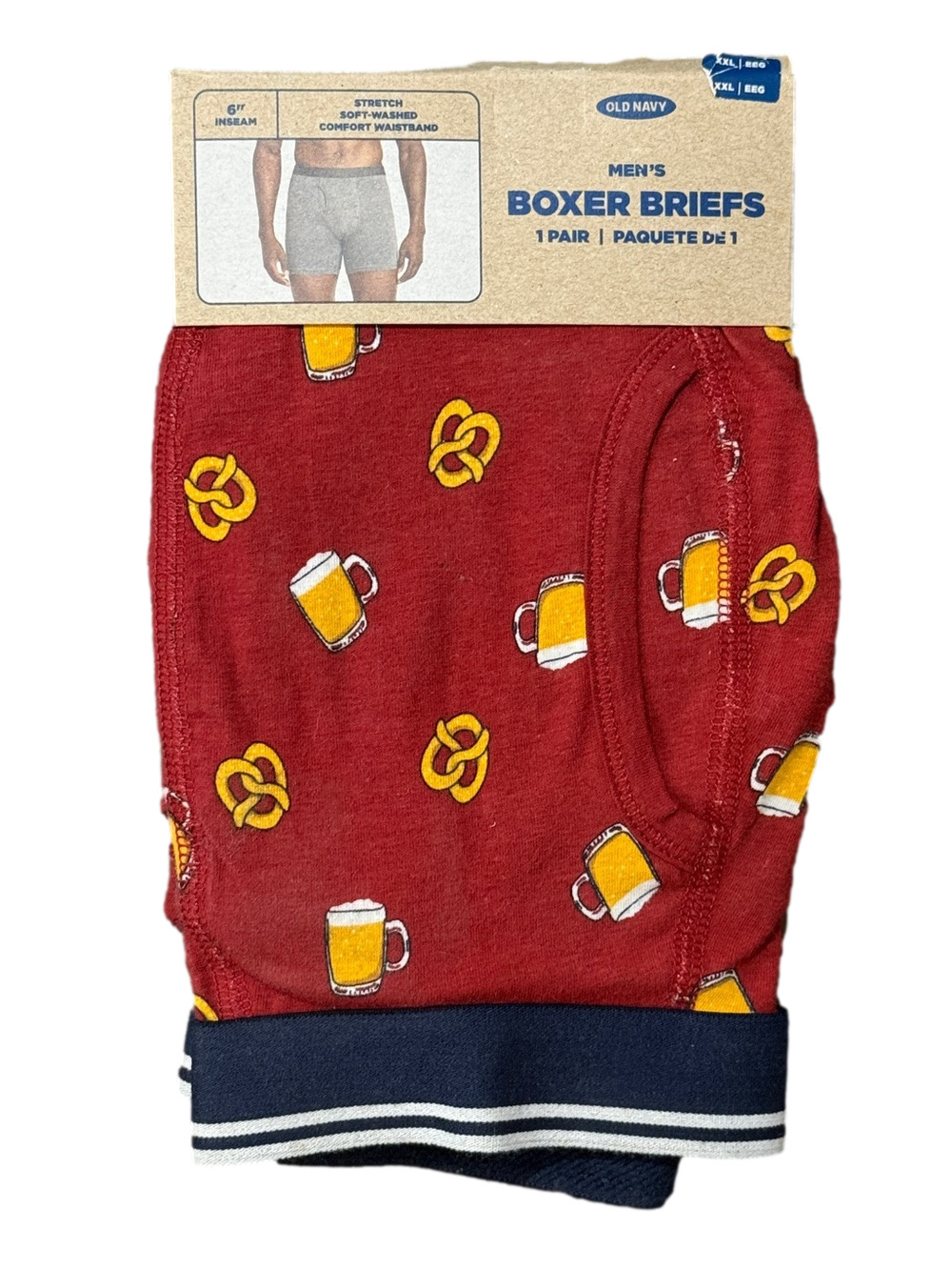 Mens Beer & Pretzels Boxer Briefs - Size Extra Extra Large XXL - Old Navy - NWT